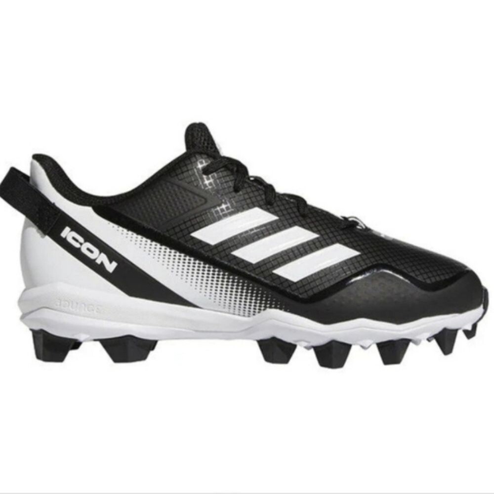 Adidas Men's Icon 7 Mid Senior Baseball Cleats Shoes, Black White, Sz 6